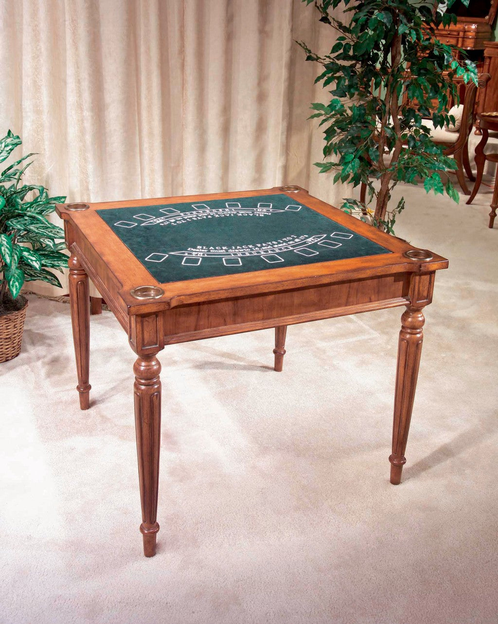 HomeRoots Antique Multi Game Table in Cherry Finish