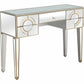 HomeRoots Antiqued Crystal Console Table With Antiqued Silver Finish