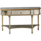 HomeRoots Antiqued Gold Demilune Console Table