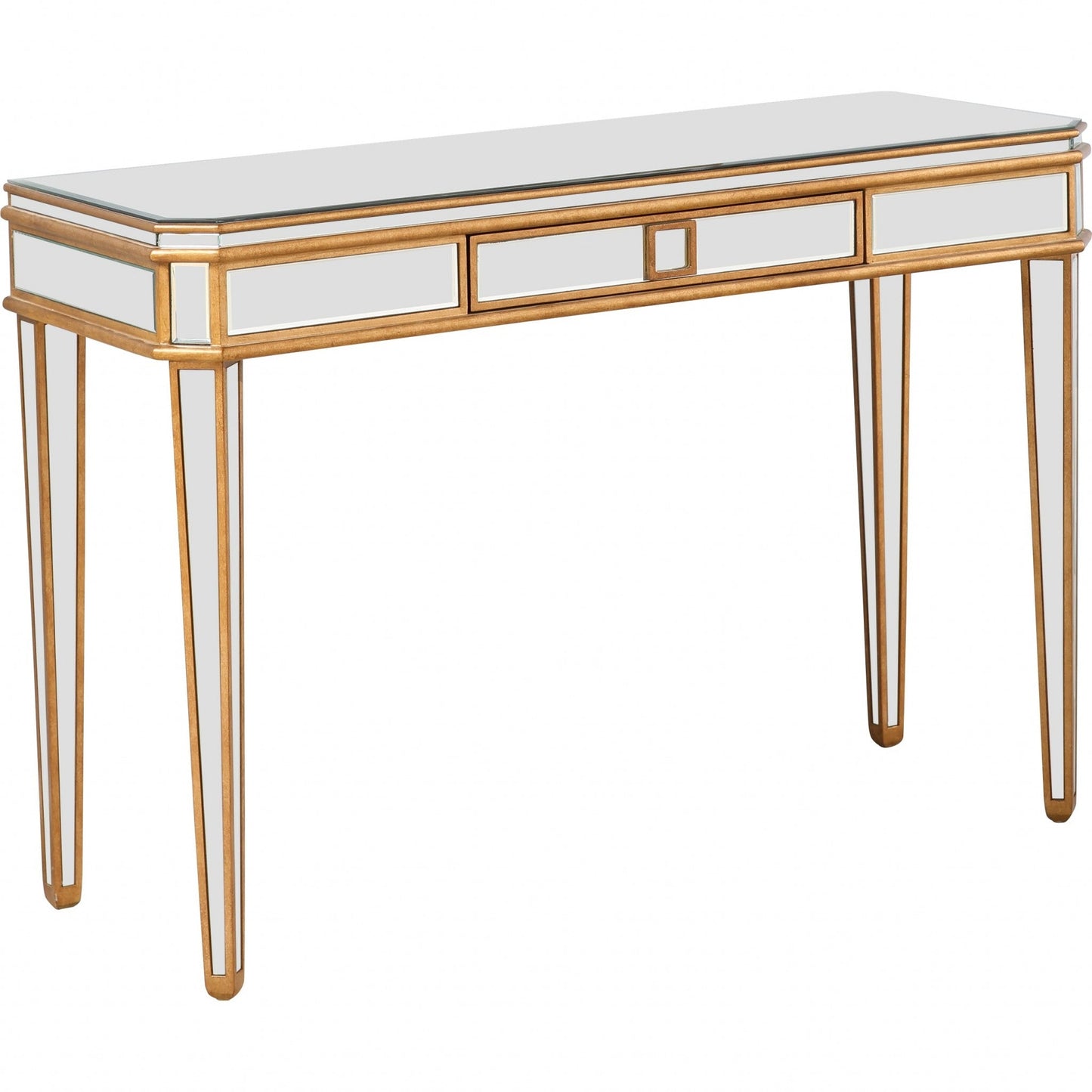 HomeRoots Antiqued Gold Finish Console Table