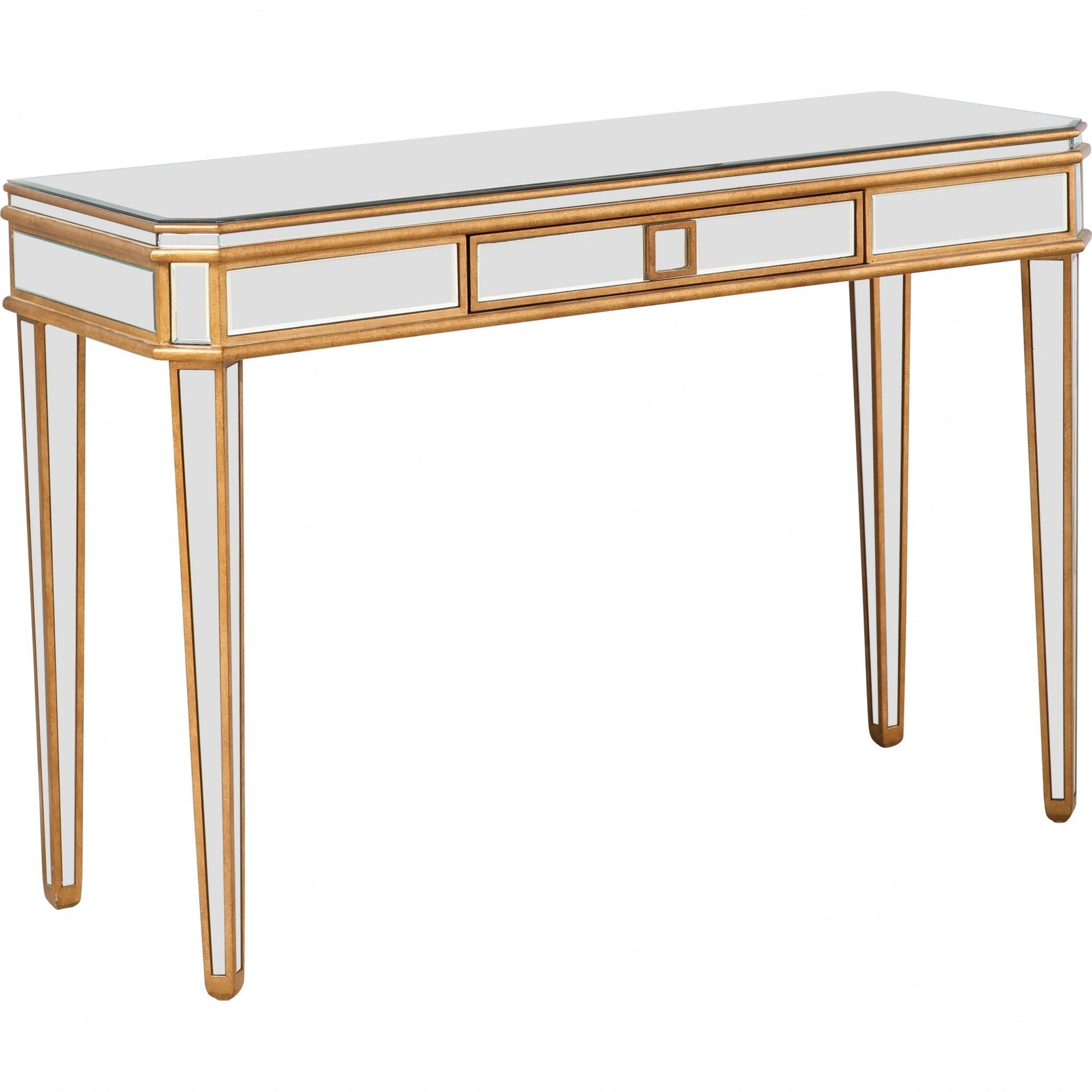 HomeRoots Antiqued Gold Finish Console Table