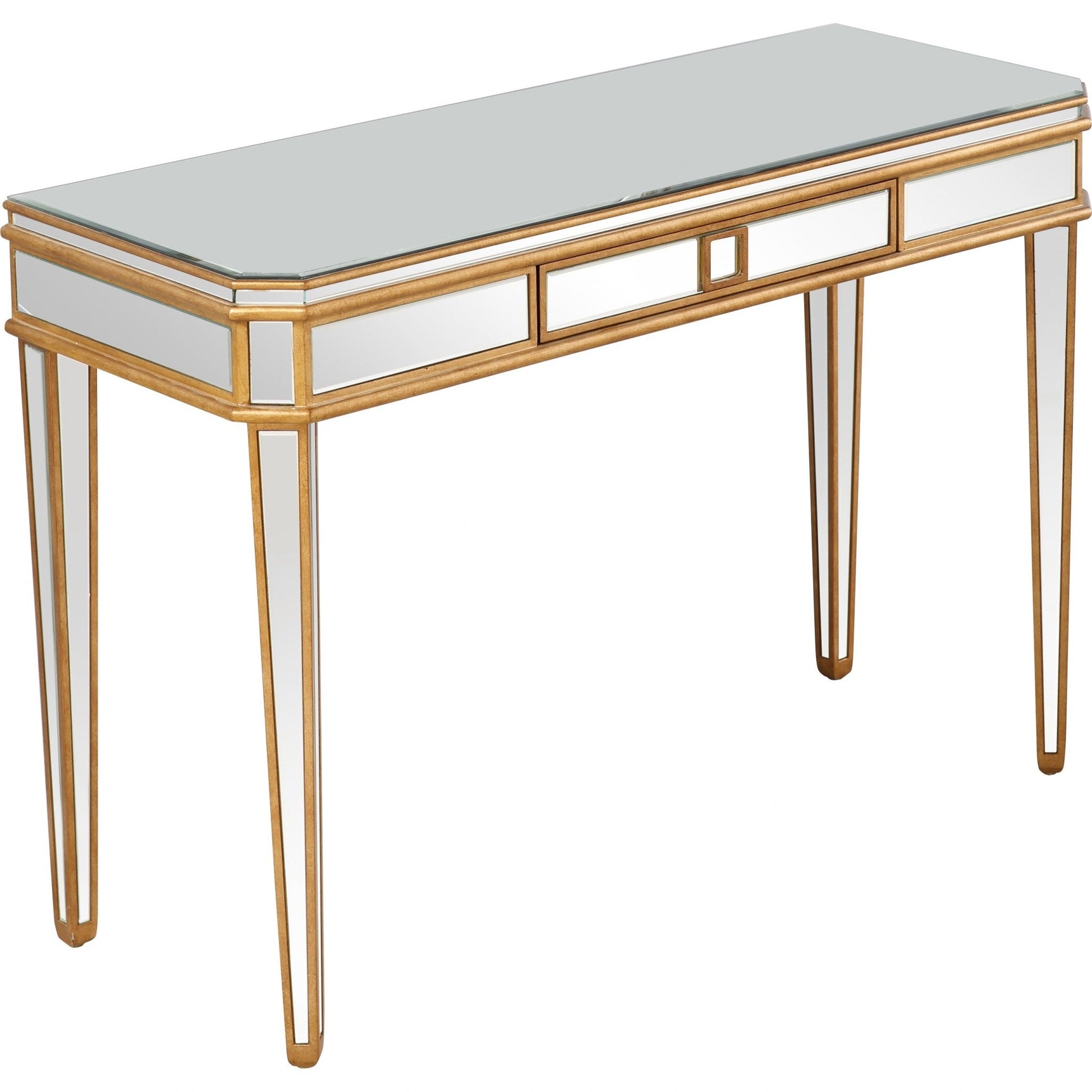 HomeRoots Antiqued Gold Finish Console Table