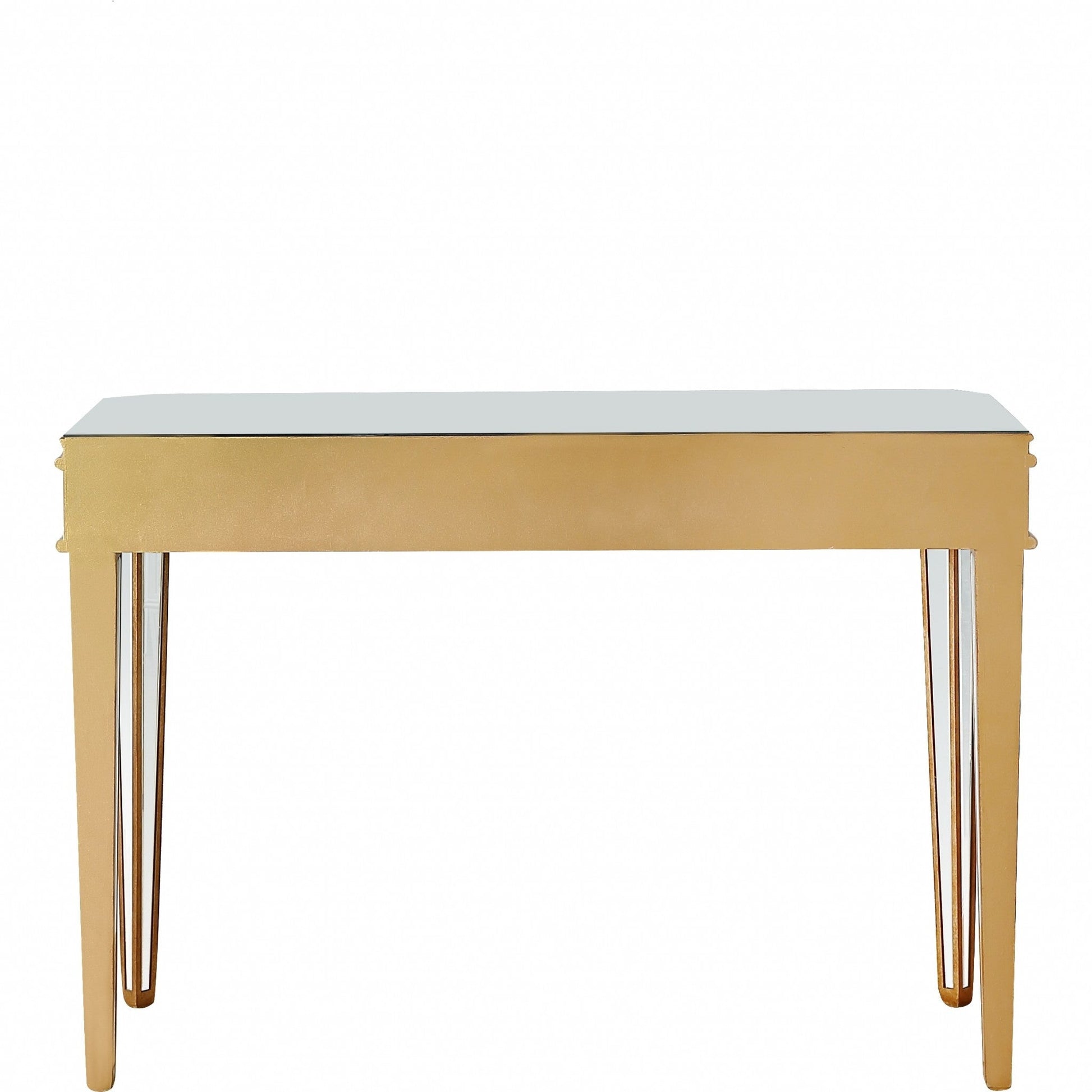 HomeRoots Antiqued Gold Finish Console Table