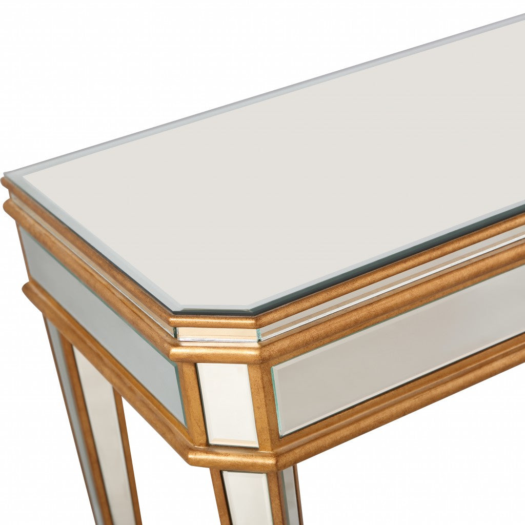HomeRoots Antiqued Gold Finish Console Table