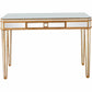 HomeRoots Antiqued Gold Finish Console Table