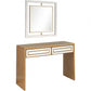 HomeRoots Antiqued Mirror and Console Table in Gold Finish