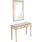 HomeRoots Antiqued Mirror and Console Table in Gold Finish