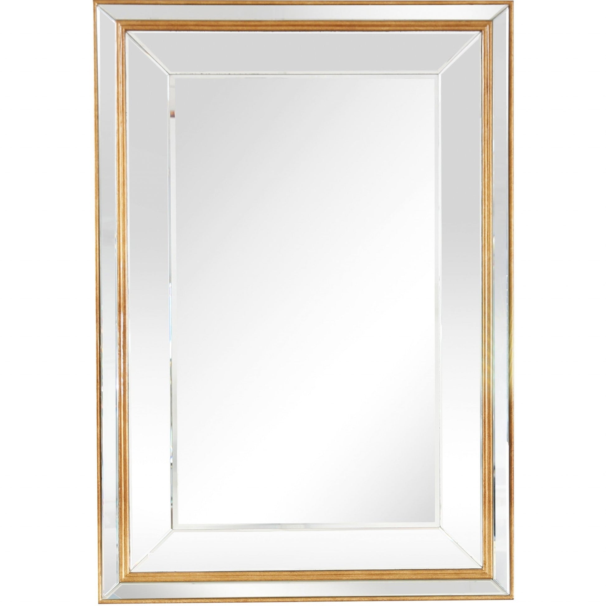 HomeRoots Antiqued Mirror and Console Table in Gold Finish