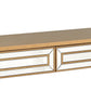 HomeRoots Antiqued Mirror and Console Table in Gold Finish