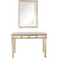 HomeRoots Antiqued Mirror and Console Table in Gold Finish