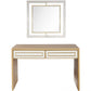 HomeRoots Antiqued Mirror and Console Table in Gold Finish