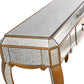 HomeRoots Antiqued Wooden Console Table in Gold Finish