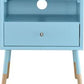 HomeRoots Arctic Blue End Table with Natural Wood Dipped Legs