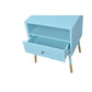 HomeRoots Arctic Blue End Table with Natural Wood Dipped Legs