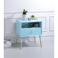 HomeRoots Arctic Blue End Table with Natural Wood Dipped Legs