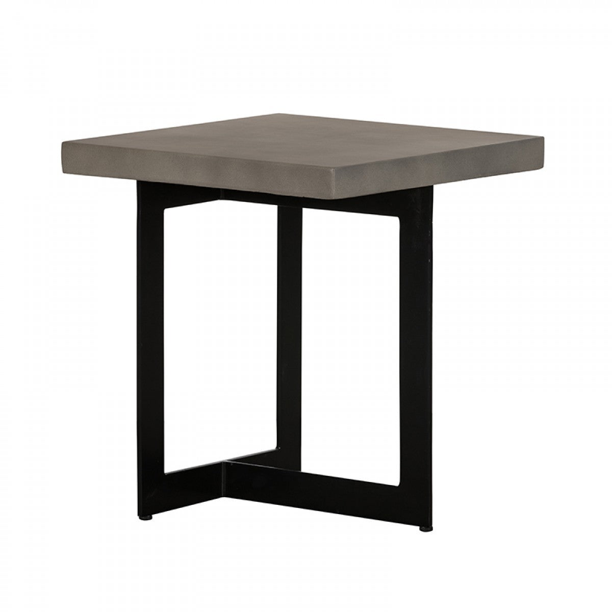 HomeRoots Asymmetric Metal And Concrete End Table in Gray Finish