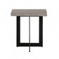 HomeRoots Asymmetric Metal And Concrete End Table in Gray Finish