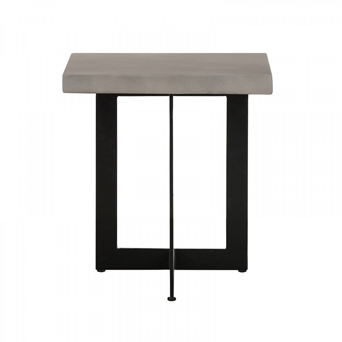 HomeRoots Asymmetric Metal And Concrete End Table in Gray Finish