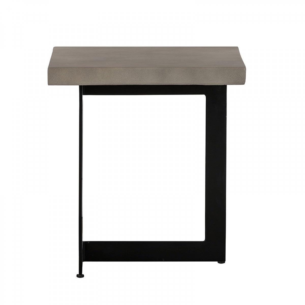 HomeRoots Asymmetric Metal And Concrete End Table in Gray Finish