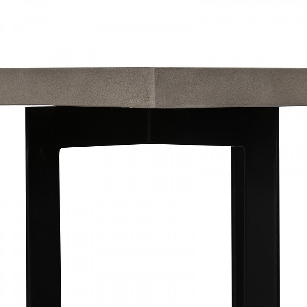 HomeRoots Asymmetric Metal And Concrete End Table in Gray Finish