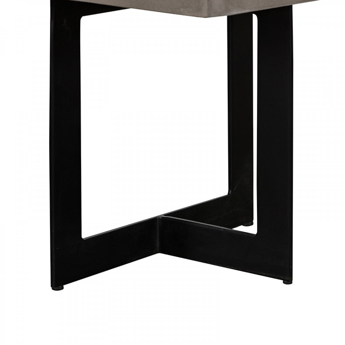 HomeRoots Asymmetric Metal And Concrete End Table in Gray Finish