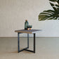 HomeRoots Asymmetric Metal And Concrete End Table in Gray Finish