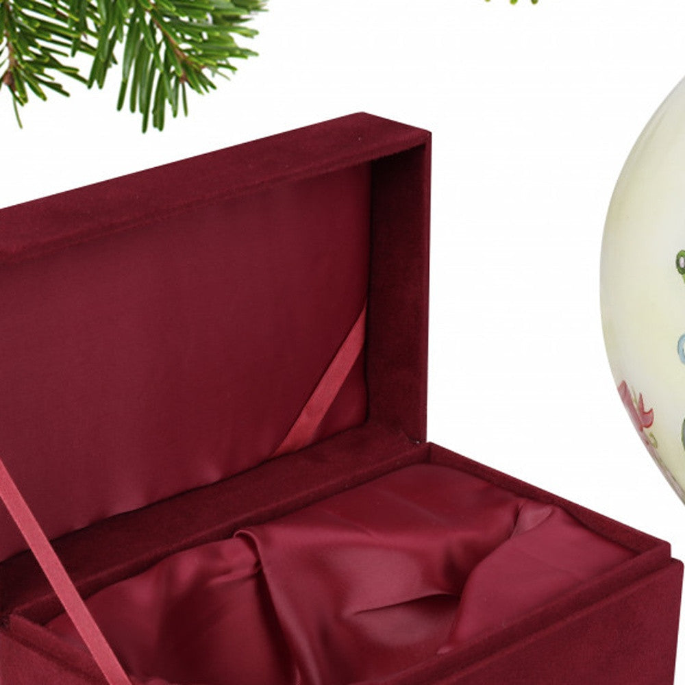 HomeRoots Baby Carriage with Presents Hand Painted Mouth Blown Glass Ornament