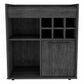 HomeRoots Bar Cabinet With One Door Panel in Smokey Oak Finish