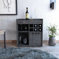HomeRoots Bar Cabinet With One Door Panel in Smokey Oak Finish