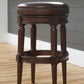 HomeRoots Bar Height Round Stool With Distressed Walnut Finish