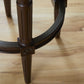 HomeRoots Bar Height Round Stool With Distressed Walnut Finish