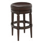 HomeRoots Bar Height Round Stool With Distressed Walnut Finish