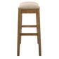 HomeRoots Bar Height Saddle Style Counter Stool With Cream Fabric And Nail Head Trim