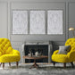 HomeRoots Baroque Inspired Triptych Silver Framed Canvas Wall Art Set