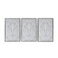 HomeRoots Baroque Inspired Triptych Silver Framed Canvas Wall Art Set