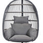 HomeRoots Basket Weave Hanging Chair in Gray Finish