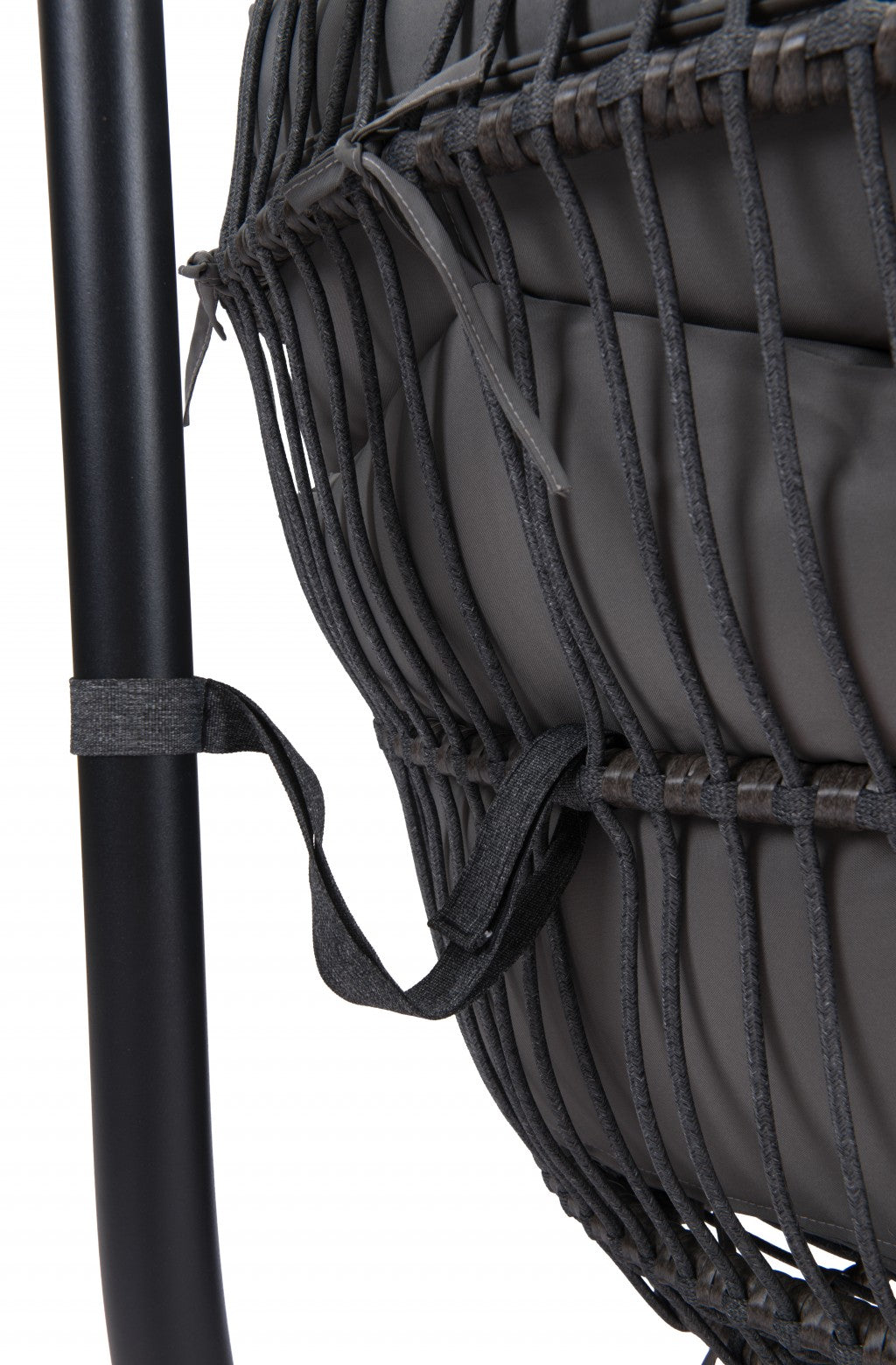 HomeRoots Basket Weave Hanging Chair in Gray Finish