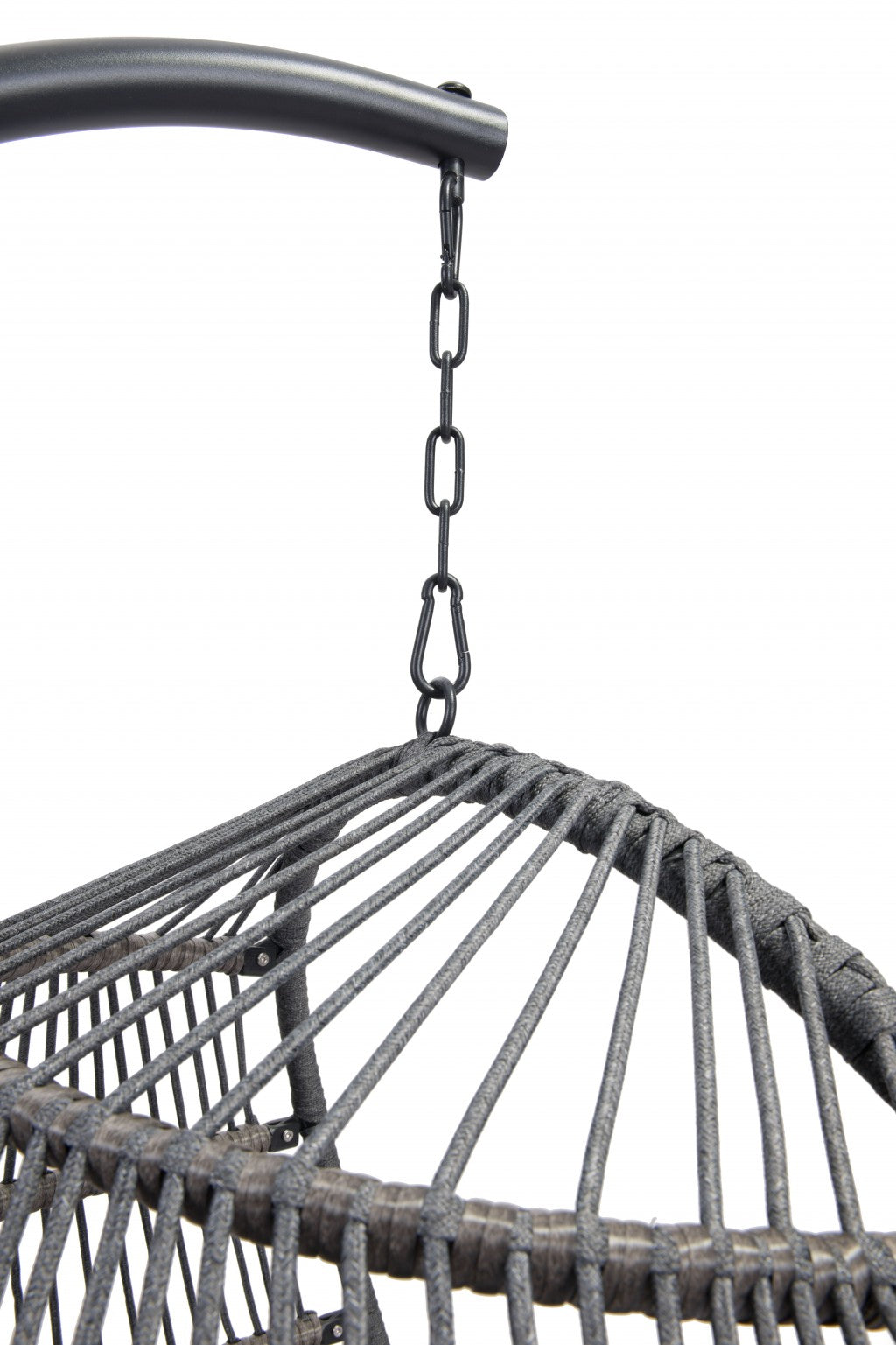HomeRoots Basket Weave Hanging Chair in Gray Finish
