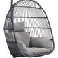 HomeRoots Basket Weave Hanging Chair in Gray Finish