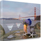 HomeRoots Beach Style Brunch For Two Golden Gate Bridge 3 Giclee Wrap Canvas Wall Art