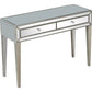 HomeRoots Beaded Console Table in Silver Finish