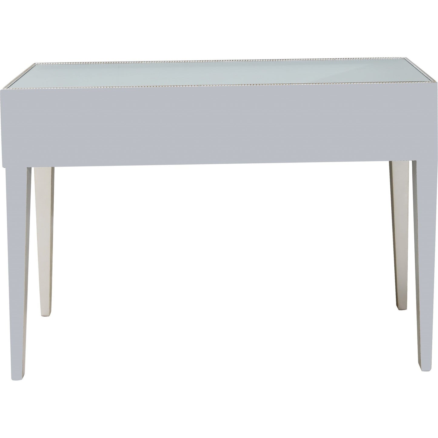 HomeRoots Beaded Console Table in Silver Finish