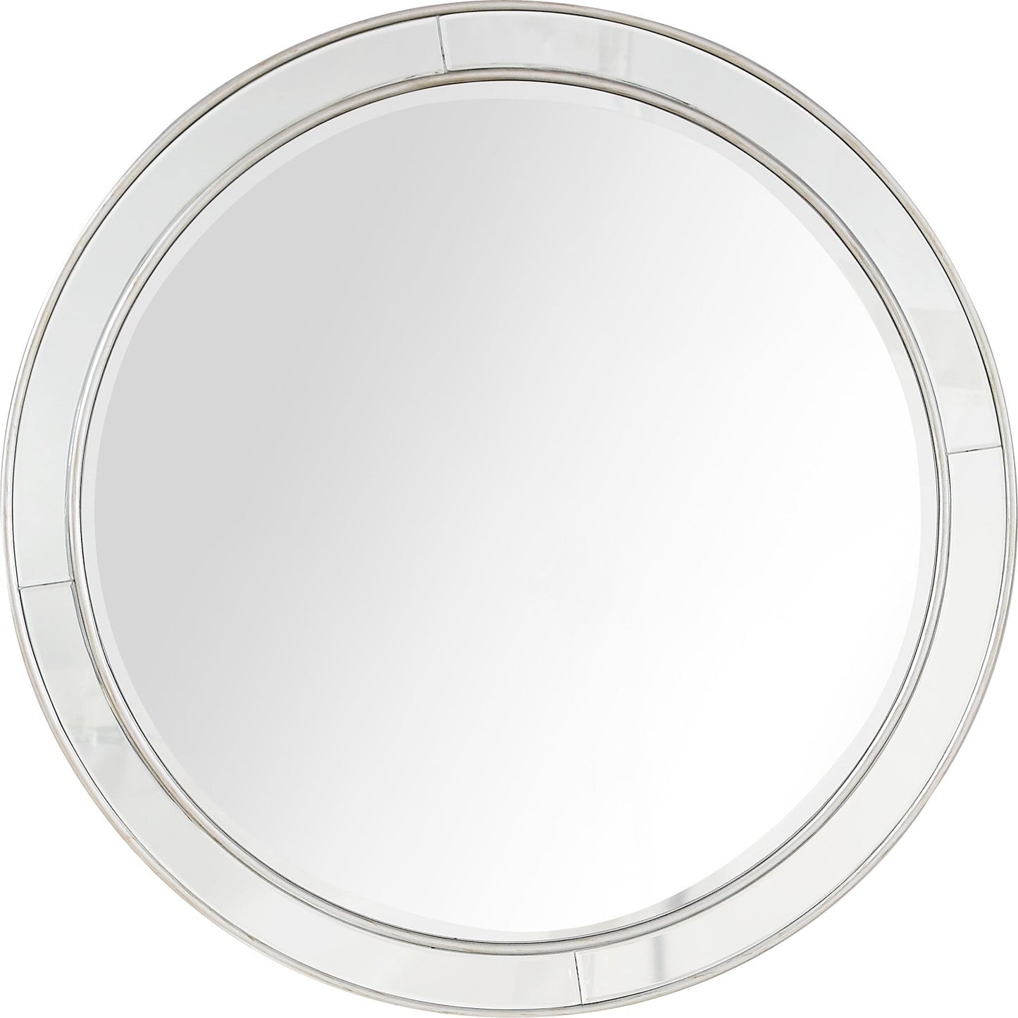 HomeRoots Beaded Mirror and Console Table in Silver Finish
