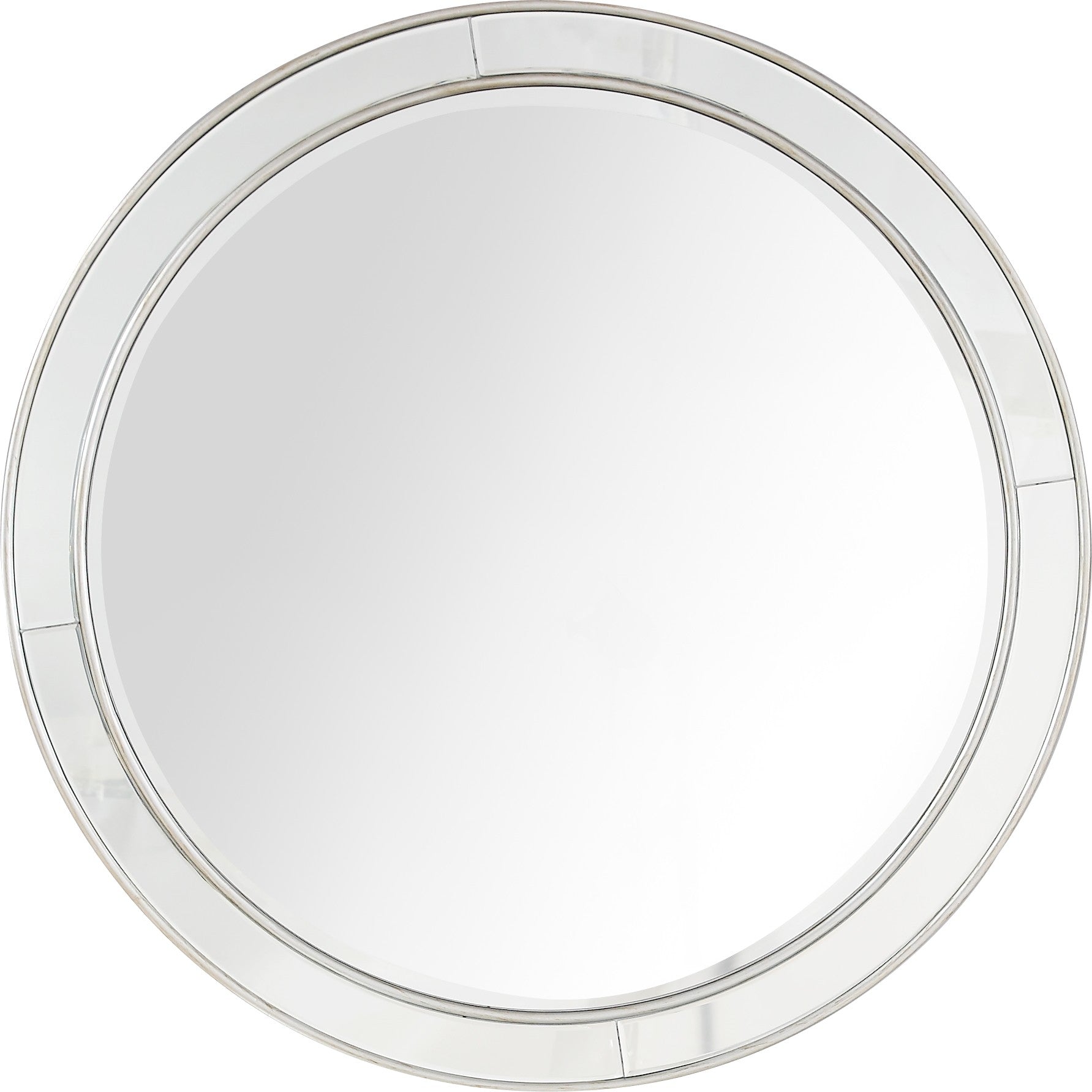 HomeRoots Beaded Mirror and Console Table in Silver Finish