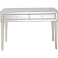 HomeRoots Beaded Mirror and Console Table in Silver Finish