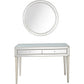 HomeRoots Beaded Mirror and Console Table in Silver Finish