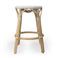 HomeRoots Beige And White Rattan Counter Stool