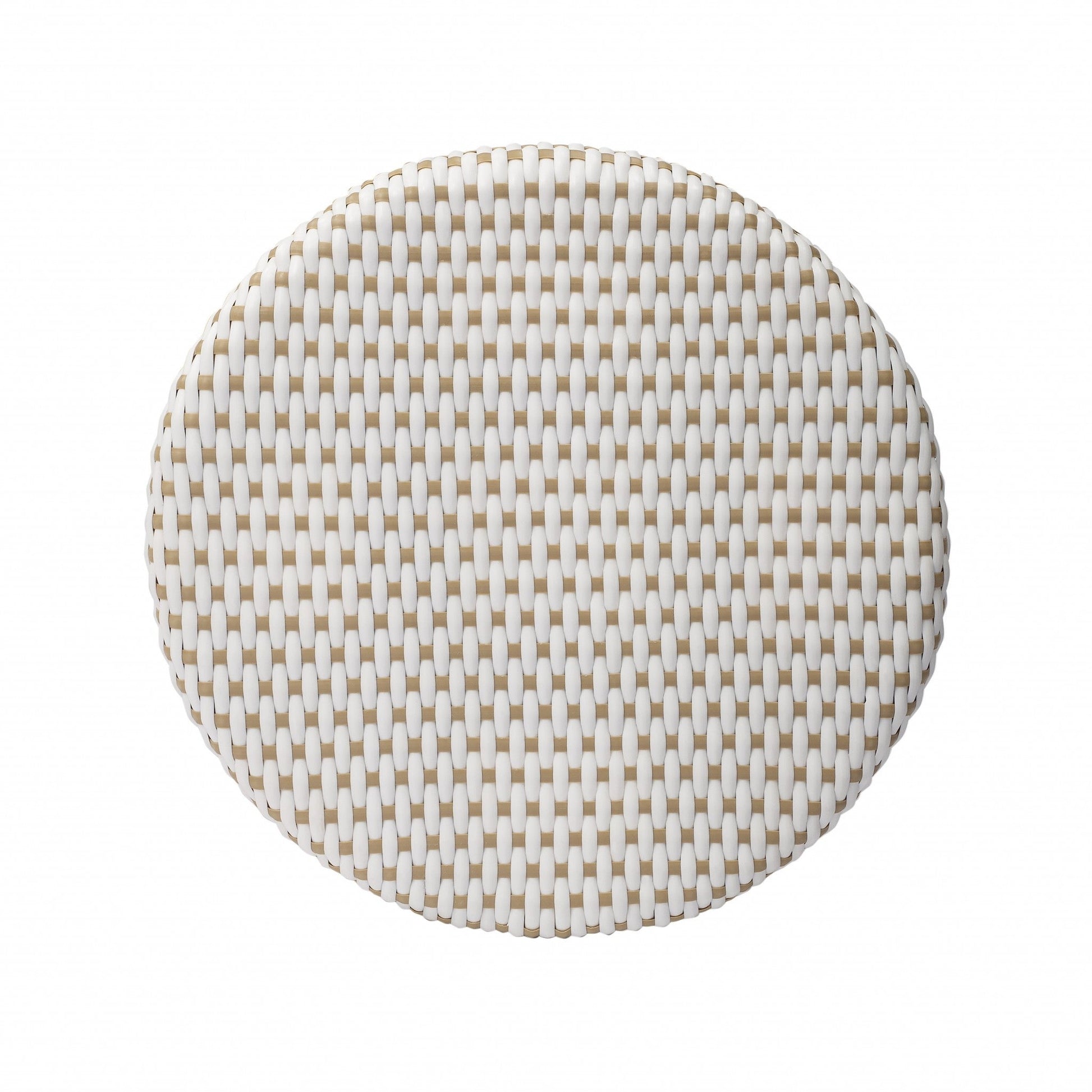 HomeRoots Beige And White Rattan Counter Stool