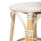 HomeRoots Beige And White Rattan Counter Stool
