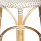 HomeRoots Beige And White Rattan Counter Stool